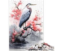 1000 Pieces Heron Watercolor Jigsaw Puzzles for Adults, Puzzle, 1000 Pieces Puzzle, Puzzle Game Difficult Challenge Puzzle 1000pcs (75x50cm)