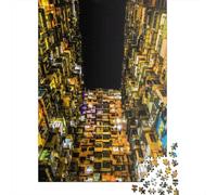 1000 Pieces Hong Kong Night View Puzzle for Adults Wooden Puzzles Jigsaw Puzzles for Adults Educational Game Challenge Toy 1000pcs (75x50cm)