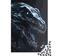 1000 Pieces Horror T Rex Dino Jigsaw Puzzle, Creative Rectangular Wooden Jigsaw Puzzles for Adults, Large Puzzles for Family Educational Game 1000pcs (75x50cm)