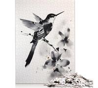 1000 Pieces Hummingbird Ink Jigsaw Puzzle Adults Difficulty Puzzles Educational Toy Games Family Decoration 1000pcs (75x50cm)