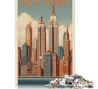 1000 Pieces Iconic New York -3 Square Jigsaw Puzzles for Adults And Wooden Puzzles Children Puzzles 1000pcs (75x50cm)