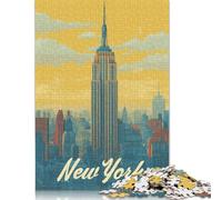 1000 Pieces Iconic New York -5 Creative Square Wooden Jigsaw Puzzles for Adults Educational Game Challenge Toy 1000pcs (75x50cm)