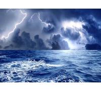 1000 Pieces Intellective Games Photomosaic Jigsaw Puzzle Basswood In A Box Famous Paintings Home Decoration Storm Weather Rain Sky Clouds Lightning