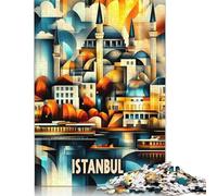1000 Pieces Istanbul Cubist Harmony - Geometric Cityscape Art Jigsaw Puzzle Puzzle Adult Jigsaw Puzzle Jigsaw Puzzles for Adults Educational Game Challenge Toy 1000pcs (75x50cm)