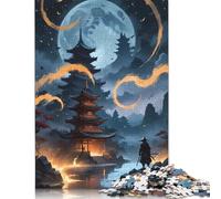 1000 Pieces Japan Samurai Landscape Puzzle for Adults Wooden Puzzles Educational Game Challenge Toy 1000pcs (75x50cm)
