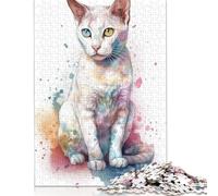 1000 Pieces Japanese Bobtail Cat Jigsaw Puzzles Difficulty Jigsaw Puzzles Education Games Toys 1000pcs (75x50cm)