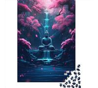 1000 Pieces Japanese Buddha Waterfall Jigsaw Puzzles for Adults Paper Puzzle Educational Game for Adult Teenagers 1000pcs (38x26cm)