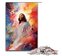 1000 Pieces Jesus Is Surrounded by SplattersLots of Coloured Puzzle Game Jigsaw for Adults Suitable for Couples for And Teenager Age 14 Years Up 75x50cm