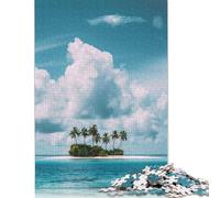 1000 Pieces Jigsaw Blue Haven Tuamotu Escape Jigsaw Educational Game Toy Family Decoration Adults Challenging (75x50cm)