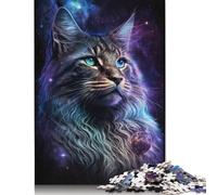 1000 Pieces Jigsaw Cosmic Maine Coon Cat Jigsaw Educational Game Toy Family Decoration Adults Challenging 1000pcs (75x50cm)