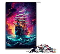 1000 Pieces Jigsaw for Adults Future Colorful Psychedelic Pirate Ship Puzzle Family Entertainment Toys Unique Home Decor And Gifts 75x50cm