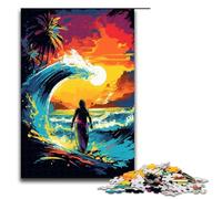 1000 Pieces Jigsaw for Adults Surfer Is Surrounded by SplattersLots of Coloured Clour Puzzle Family Entertainment Toys Unique Home Decor And Gifts 1000 PCS