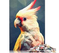 1000 Pieces Jigsaw Geometric Cockatiel Jigsaw Educational Game Toy Family Decoration Adults Challenging 1000pcs (75x50cm)