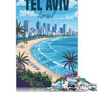 1000 Pieces Jigsaw Israel Tel Aviv Travel Puzzle for Adults Woodenboard Puzzles Educational Games Home Decoration Puzzle 1000pcs (75x50cm)