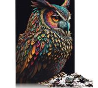 1000 Pieces Jigsaw Paint Black Owl Jigsaw Educational Game Toy Family Decoration Adults Challenging 1000pcs (75x50cm)