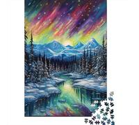 1000 Pieces Jigsaw Puzzle Alaskan Winter Landscape Puzzle for Adults Wooden Puzzles Great Gift for Adults (Size 75x50cm)