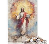 1000 Pieces Jigsaw Puzzle Art Christian Jesus Square Puzzle for for Adults Children, Wooden Puzzle Game 1000pcs (75x50cm)