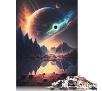 1000 Pieces Jigsaw Puzzle Black Hole Galactic Realm Square Puzzle for for Adults Children, Wooden Puzzle Game 1000pcs (75x50cm)