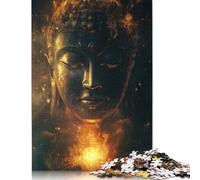 1000 Pieces Jigsaw Puzzle 'Buddha in Flames Square Puzzle for for Adults Children, Wooden Puzzle Game 1000pcs (75x50cm)