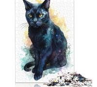 1000 Pieces Jigsaw Puzzle 'Cute Bombay Cat Painting Square Puzzle for for Adults Children, Wooden Puzzle Game 1000pcs (75x50cm)