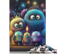 1000 Pieces Jigsaw Puzzle Cute Monsters Jigsaw Puzzles for Adults Wooden Puzzles Home Decor Birthday Present 1000pcs (75x50cm)