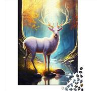 1000 Pieces Jigsaw Puzzle Deer in Forest Jigsaw Puzzles for Adults Paper Board Puzzles Challenging Game 1000pcs (38x26cm)