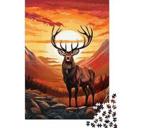 1000 Pieces Jigsaw Puzzle Deer Jigsaw Puzzles for Adults Wooden Board Puzzles Challenging Game 1000pcs (75x50cm)