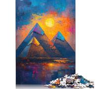 1000 Pieces Jigsaw Puzzle Dessert Egypt Pyramids Square Puzzle for for Adults Children, Wooden Puzzle Game 1000pcs (75x50cm)