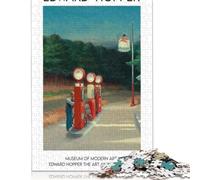1000 Pieces Jigsaw Puzzle Edward Hopper Gas 1940 Jigsaw Puzzles for Adults Paperboard Puzzles Challenging Game 38x26cm/1000pcs