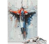 1000 Pieces Jigsaw Puzzle Fighter Jet Painting Jigsaw Puzzles for Adults Woodenboard Puzzles Challenging Game 1000pcs (75x50cm)