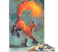 1000 Pieces Jigsaw Puzzle 'Fire Fox Jigsaw Puzzles for Adults Paperboard Puzzles Challenging Game 38x26cm/1000pcs