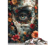 1000 Pieces Jigsaw Puzzle Floral Skeleton Skull Jigsaw Puzzles for Adults Paperboard Puzzles Challenging Game 1000pcs (38x26cm)