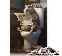 1000 Pieces Jigsaw Puzzle for Adults 1000 Piece Jigsaw Fat Rat Toilet Newspaper Jigsaw Puzzles Paper Puzzle for Adults And Teenagers 38x26cm/1000pcs