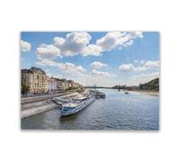 1000 Pieces Jigsaw Puzzle for Adults and Teens Beautiful View of The Danube River with Ships at The Moorings. Budapest,Colorful Jigsaw Puzzles for Adults and Teens Puzzle Toys Wooden Gifts