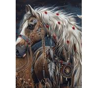 1000 Pieces Jigsaw Puzzle for Adults and Teens Native American Indian War Horse Moon Colorful Jigsaw Puzzles for Adults and Teens Puzzle Toys Wooden Gifts