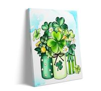 1000 Pieces Jigsaw Puzzle for Adults and Teens St. Patrick's Day Green Shamrock Floral Arrangement with Daisies and Coins in a Jar. Luck and Good Fortune Inspired St. Patrick's Day Celebration Gifts