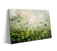 1000 Pieces Jigsaw Puzzle for Adults and Teens St. Patrick's Day Lush Shamrock and Four-Leaf Clover Field Lucky Four-Leaf Clover St. Patrick's Day Gift Green Holiday for St. Patrick's Day Celebration