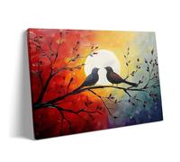 1000 Pieces Jigsaw Puzzle for Adults and Teens Valentine's Day Romantic Sunset Two Birds on a Branch Colorful Abstract Love Theme