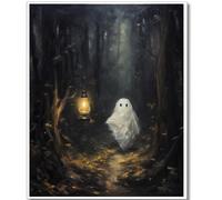 1000 Pieces Jigsaw Puzzle for Adults and Teens Vintage Ghost Wall Cute Ghost in The Forest Gothic Retro Dark College Halloween Wall