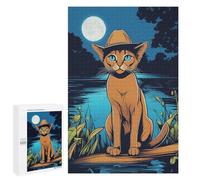 1000 Pieces Jigsaw Puzzle for Adults - Cat Puzzles Abyssinian Cat Funny Jigsaw Puzzles Learning & Funny Educational Toys Gift 26 * 38cm