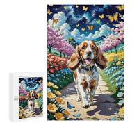 1000 Pieces Jigsaw Puzzle for Adults - Colorful Animals Impressionist Style Puzzles English Cocker Spaniel Prints Funny Challenging Puzzle Perfect for Game Nights 38 * 52cm