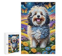 1000 Pieces Jigsaw Puzzle for Adults - Colorful Animals Impressionist Style Puzzles Hungarian Puli Prints Funny Challenging Puzzle Perfect for Game Nights 38 * 52cm