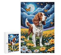 1000 Pieces Jigsaw Puzzle for Adults - Colorful Animals Impressionist Style Puzzles Welsh Springer Spaniel Prints Funny Challenging Puzzle Perfect for Game Nights 38 * 52cm