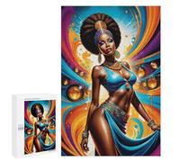 1000 Pieces Jigsaw Puzzle for Adults - Colorful Animals Puzzles Black Women Chesapeake Bay Retriever Themed Picture Funny Educational Puzzles,Toys for Boys and Girls 26 * 38cm