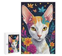 1000 Pieces Jigsaw Puzzle for Adults - Colorful Animals Puzzles Cornish Rex Cat Prints Funny Puzzle Unique Difficult and Challenge Large Puzzle Game Toys Gift 70 * 100cm