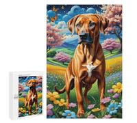 1000 Pieces Jigsaw Puzzle for Adults - Colorful Animals Puzzles Rhodesian Ridgeback Picture Funny Puzzle for Stress Relief and Leisure Home Decor Collectibles