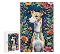 1000 Pieces Jigsaw Puzzle for Adults - Colorful Animals Puzzles Whippet Prints Funny Puzzle Unique Difficult and Challenge Large Puzzle Game Toys Gift