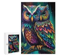 1000 Pieces Jigsaw Puzzle for Adults - Colorful Owl Puzzles Cute Animals Funny Puzzle Unique Difficult and Challenge Large Puzzle Game Toys Gift 38 * 52cm