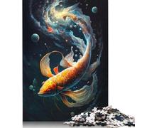 1000 Pieces Jigsaw Puzzle for Adults Cosmic Koi 7 Jigsaw Puzzles for Adults Woodenboard Puzzles Decompressing Intellectual Educational Toy 1000pcs (75x50cm)