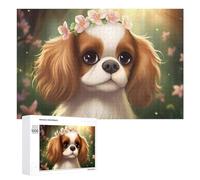 1000 Pieces Jigsaw Puzzle for Adults - Cute Dog with Big Eyes Puzzles - Brightly Colored Dog Theme Printed Poster Funny Challenging Puzzle Perfect for Game Nights 70 * 100cm